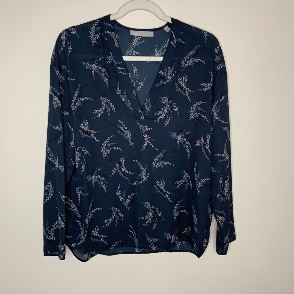 Vince Spring Floral Coastal Blouse Light